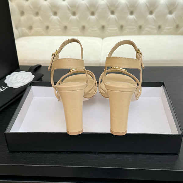 CC 85mm Sandal DarkCream Sheepskin 212931