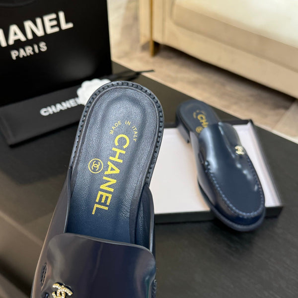 CC 25C Mule Dark Blue Calfskin