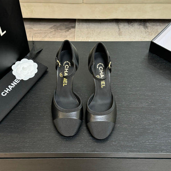 CC 25S Slingback 85mm Black Calfskin Grosgrain