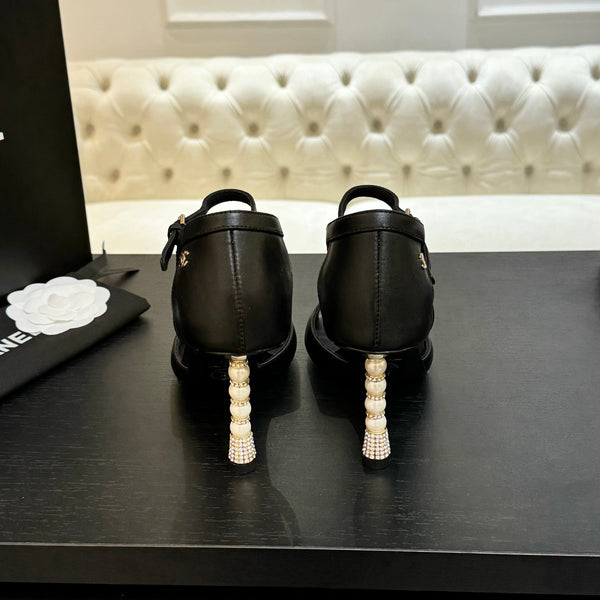 CC 25S Sandal Heel 85mm Black Calfskin