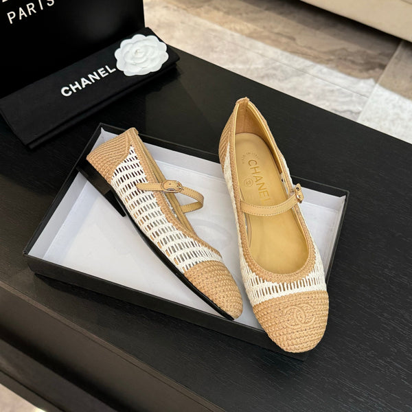 CC 25P Mary Jane 15mm Beige White Raffia 373786