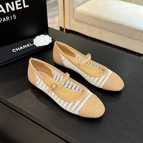 CC 25P Mary Jane 15mm Beige White Raffia 373786