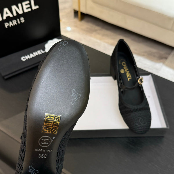 CC 25P Mary Jane 50mm Black Raffia 373787