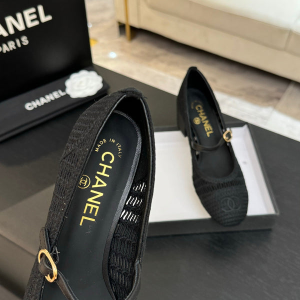 CC 25P Mary Jane 50mm Black Raffia 373787