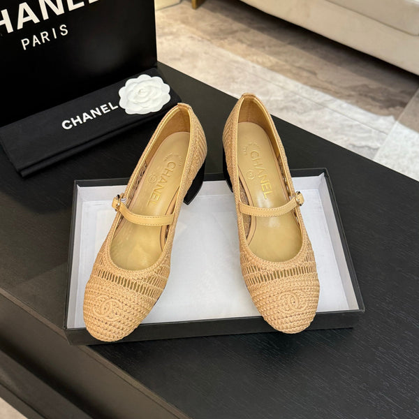 CC 25P Mary Jane 50mm Beige Raffia 373792