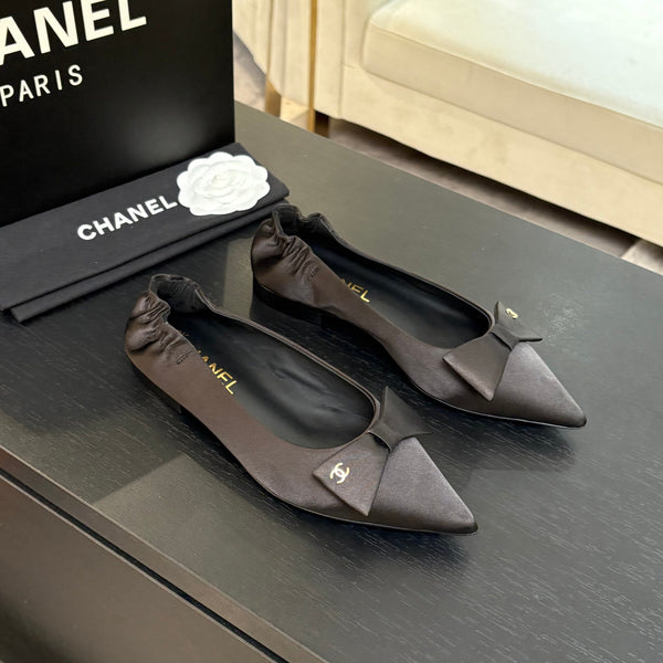 CC 25A Ballerina Black Satin And Sheepskin 373779