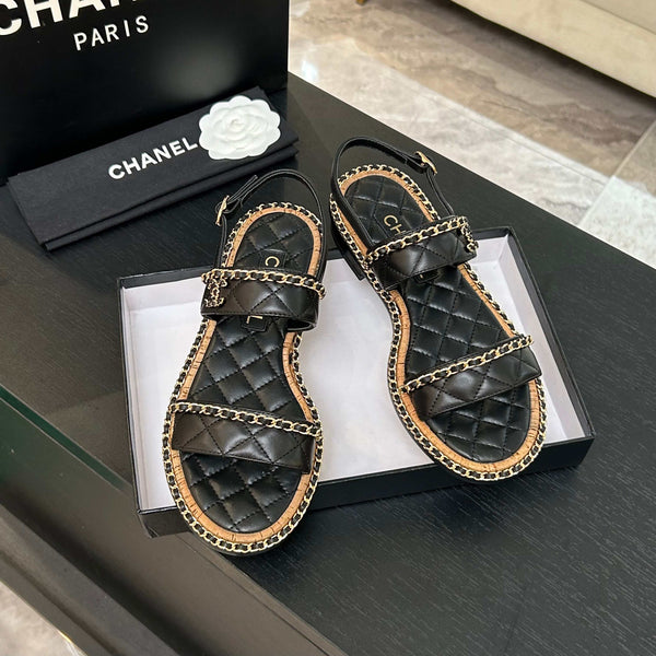 CC 25K sandal 10mm leather chain calfskin