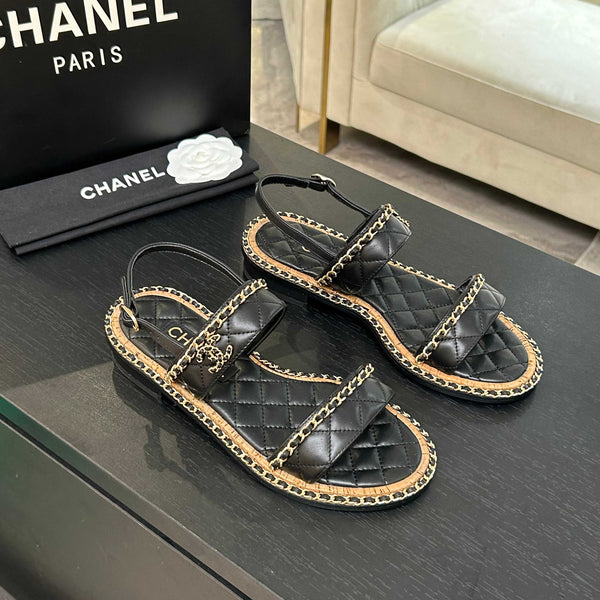CC 25K sandal 10mm leather chain calfskin