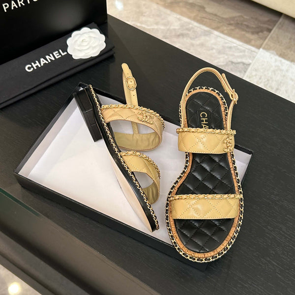 CC 25K sandal 10mm leather chain calfskin
