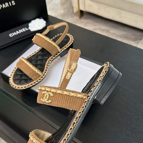 CC 25K sandal 10mm leather chain calfskin