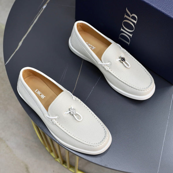 CD ODEON DRIVER LOAFER WHITE GRAINED CALFSKIN