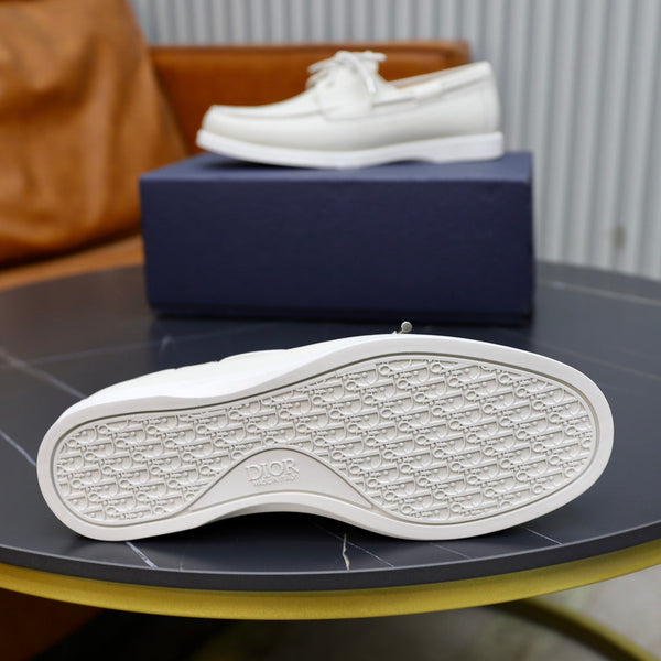 CD GRANVILLE BOAT SHOE WHITE GRAINED CALFSKIN