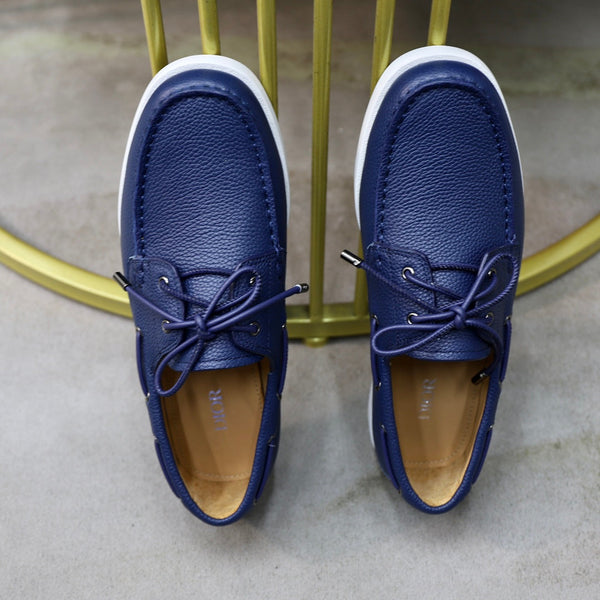 CD GRANVILLE BOAT SHOE AZURE GRAINED CALFSKIN