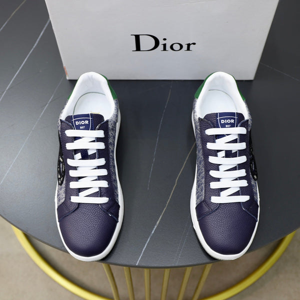CD LOW TOP BASIC SNEAKER NAVY AND WHITE JACQUARD