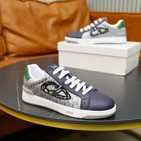 CD LOW TOP BASIC SNEAKER NAVY AND WHITE JACQUARD