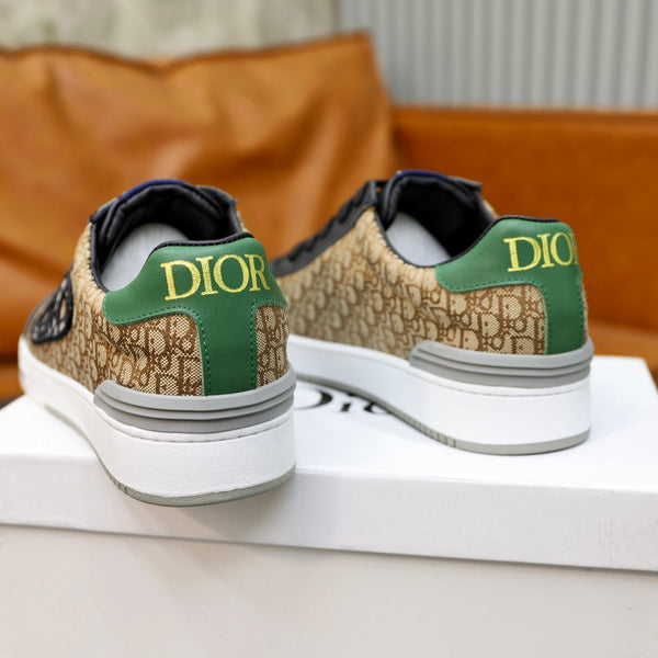 CD LOW TOP BASIC SNEAKER BLACK CALFSKIN AND JACQUARD