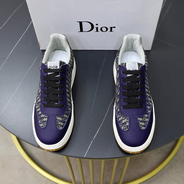 CD HOMME SNEAKERS NAVY CALFSKIN AND JACQUARD