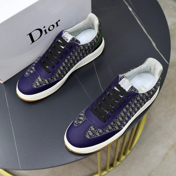 CD HOMME SNEAKERS NAVY CALFSKIN AND JACQUARD