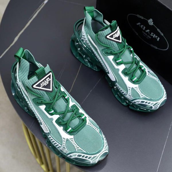 PRA RUNNING SHOES BLADE IN COOL GREEN BREATHABLE MESH