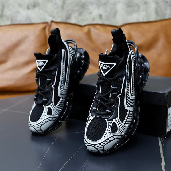 PRA RUNNING SHOES BLADE IN BLACK MIX WHITE BREATHABLE MESH