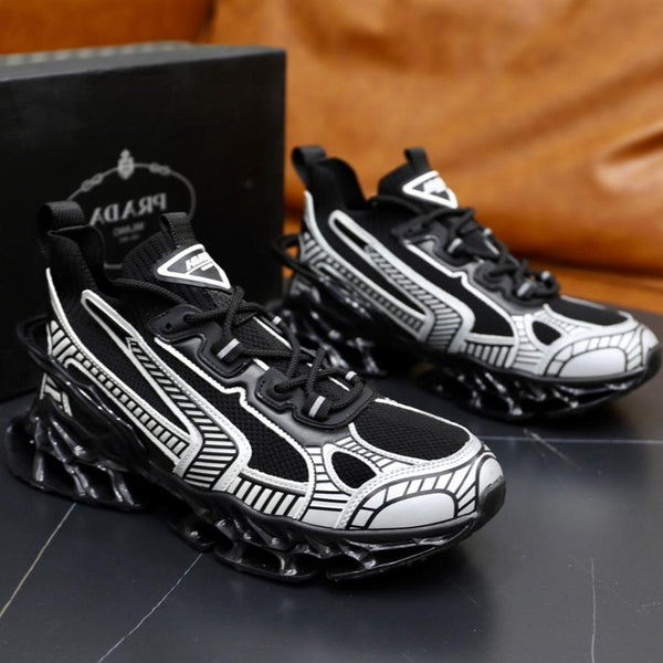 PRA RUNNING SHOES BLADE IN BLACK MIX WHITE BREATHABLE MESH