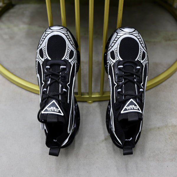 PRA RUNNING SHOES BLADE IN BLACK MIX WHITE BREATHABLE MESH