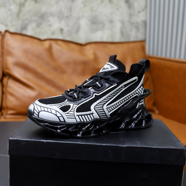 PRA RUNNING SHOES BLADE IN BLACK MIX WHITE BREATHABLE MESH