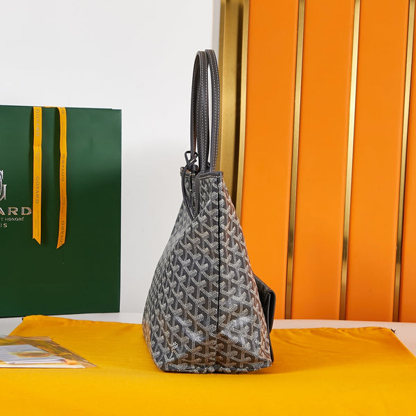 saint louis pm 34cm grey canvas chevroches calfskin