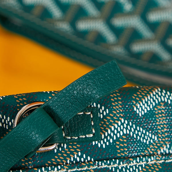 saint louis pm 34cm green canvas chevroches calfskin