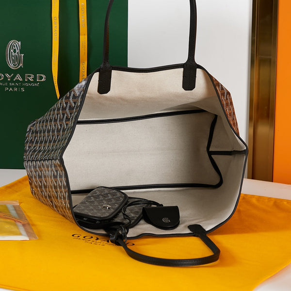 SAINT LOUIS PM 34 IN TELA GOYARDINE NERA E PELLE DI VITELLO