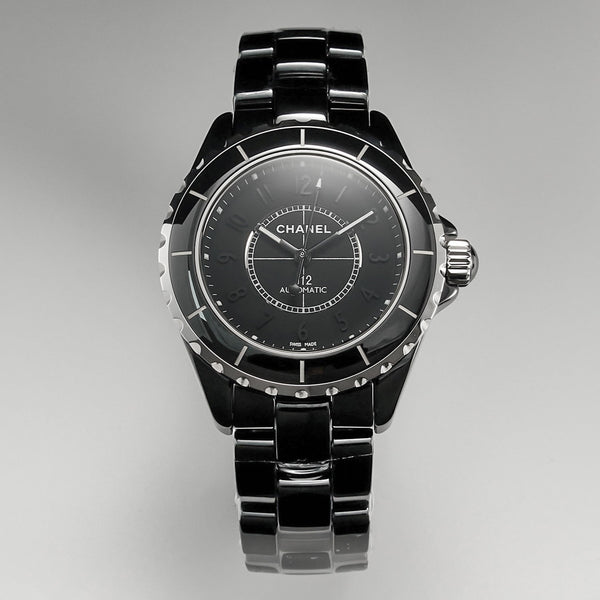 J12 Automatic Black Ceramic Black Numerals Black Dial Black Steel Hands