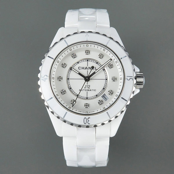 J12 Automatic White Ceramic Diamond Numerals White Dial