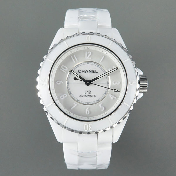 J12 Automatic White Ceramic White Numerals Black White Hands White Dial