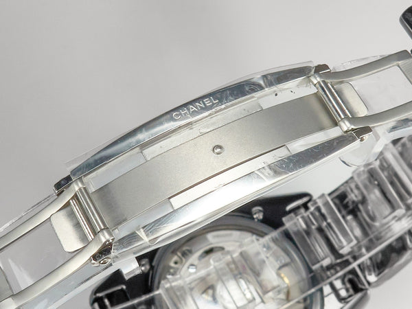 J12 Date Automatic Black Ceramic Diamond Numerals Black Dial Black Steel Hands