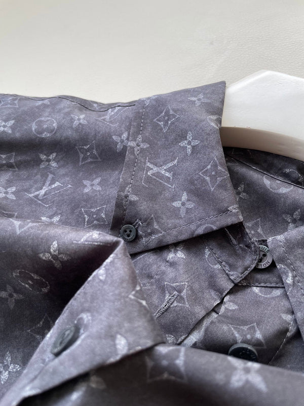 LV Pattern Set Black Silk