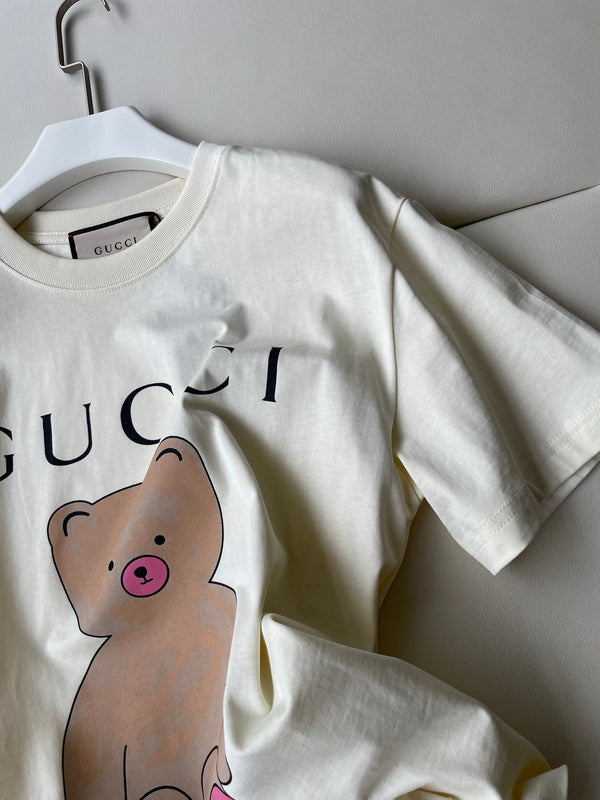 Gucci 25 Bear T-shirt Ivory Brown Cotton