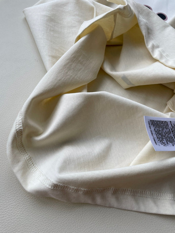 Gucci 25 Teddy Dog T-shirt Ivory Brown Black Cotton