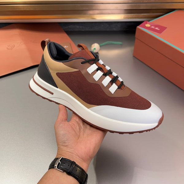 LP BRUNELLO SNEAKERS BROWN AND LIGHT GRAY MESH BREATHABLE