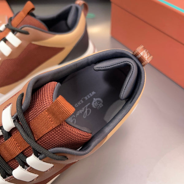 LP BRUNELLO SNEAKERS BROWN AND LIGHT GRAY MESH BREATHABLE