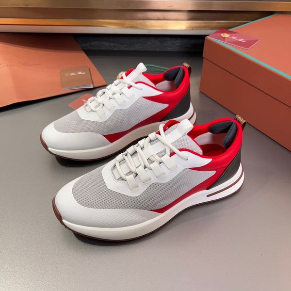 LP BRUNELLO SNEAKERS LIGHT GRAY AND RED MESH BREATHABLE
