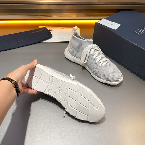 CD B21 SNEAKER BASSA IN MAGLIA TESSUTO GRIGIO CHIARO