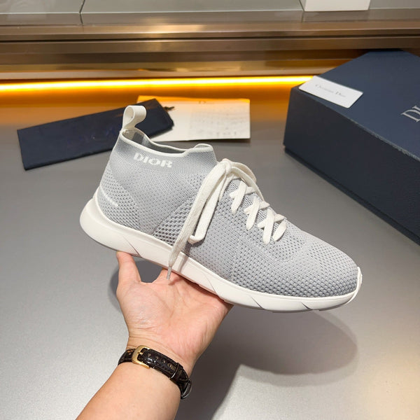 CD B21 SNEAKER BASSA IN MAGLIA TESSUTO GRIGIO CHIARO