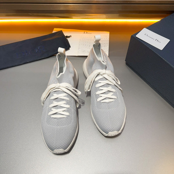 CD B21 SNEAKER BASSA IN MAGLIA TESSUTO GRIGIO CHIARO