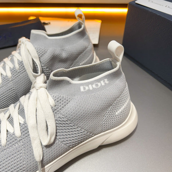 CD B21 SNEAKER BASSA IN MAGLIA TESSUTO GRIGIO CHIARO