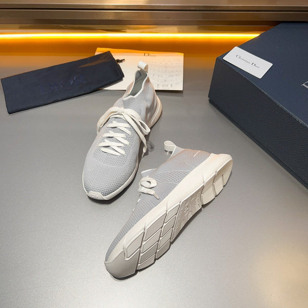 CD B21 SNEAKER BASSA IN MAGLIA TESSUTO GRIGIO CHIARO