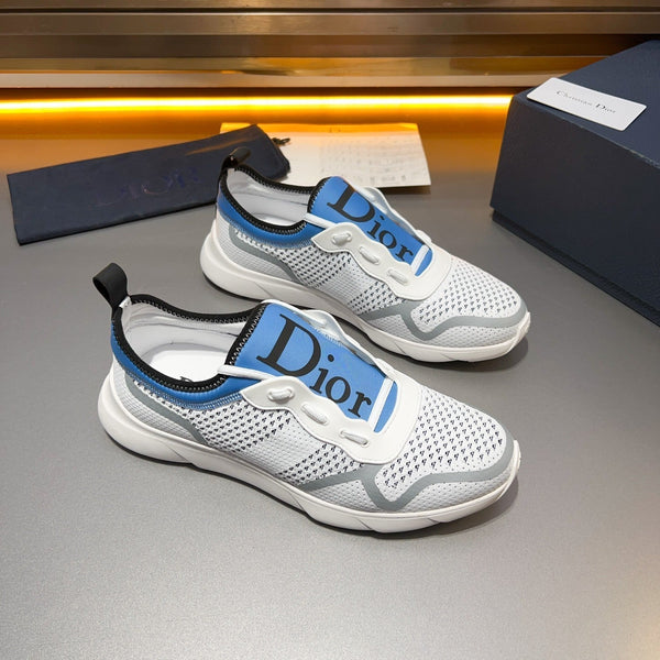 CD BASKETBALL SHOES WHITE AND COBALT BREATHABLE FABRIC