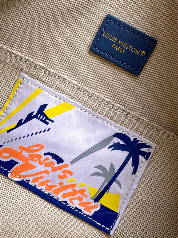 LV Speedy 30 Bandoulière Blue Cotton with 3D Damier Denim GHW