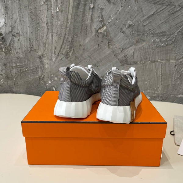 HM Bouncing 35 Sneakers Grey Mesh Transparent Canvas & Suede Goatskin H Black Light Brown