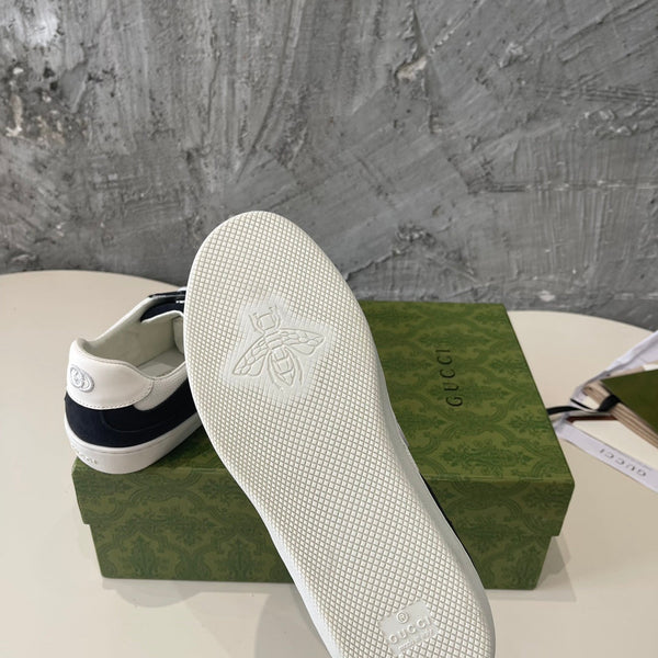 GG Low Sneaker Black White Canvas Suede Calfskin