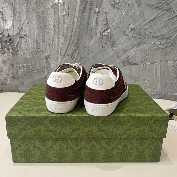 GG Low Sneaker Barn Red Canvas Suede Calfskin